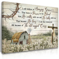 HDXUFJQ Christian Wall Art Barn Windmill Canvas Wall Decor Religious Cross Wall Art I Still Believe In Amazing Grace Picture Print Christian Prayer Decor Paintings Ready To Hang(12"x16")